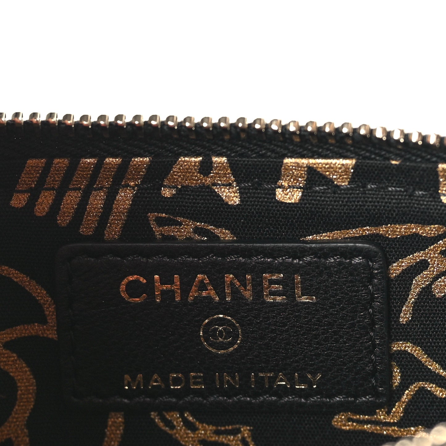 Lambskin Quilted Egyptian Amulet Classic Flat Wallet Pouch Black