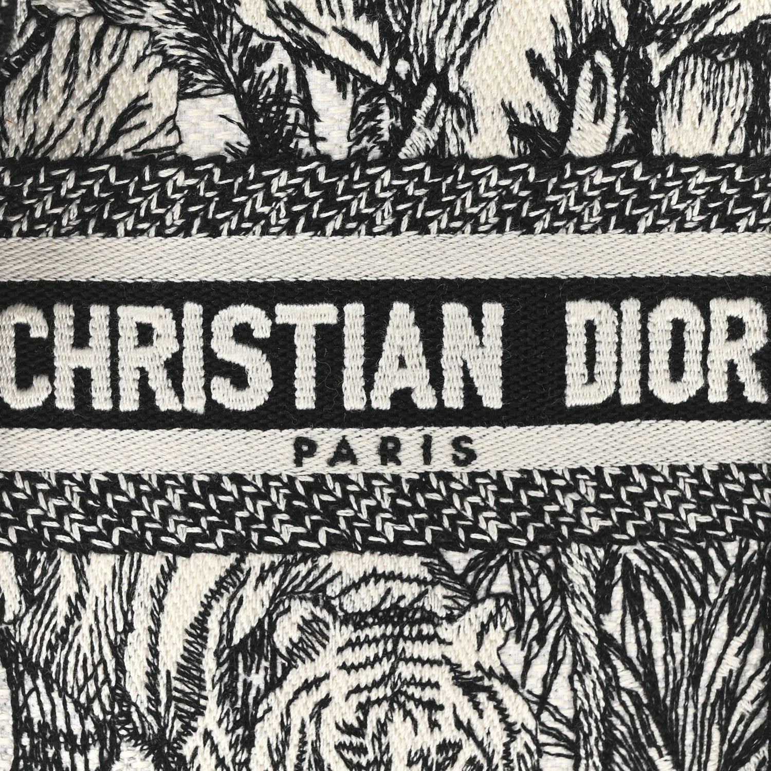 Christian Dior Canvas Toile de Jouy Voyage Embroidered Mini Book Tote Phone Bag White Black 8 of 10