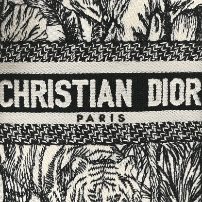 Christian Dior Canvas Toile de Jouy Voyage Embroidered Mini Book Tote Phone Bag White Black 8 of 10