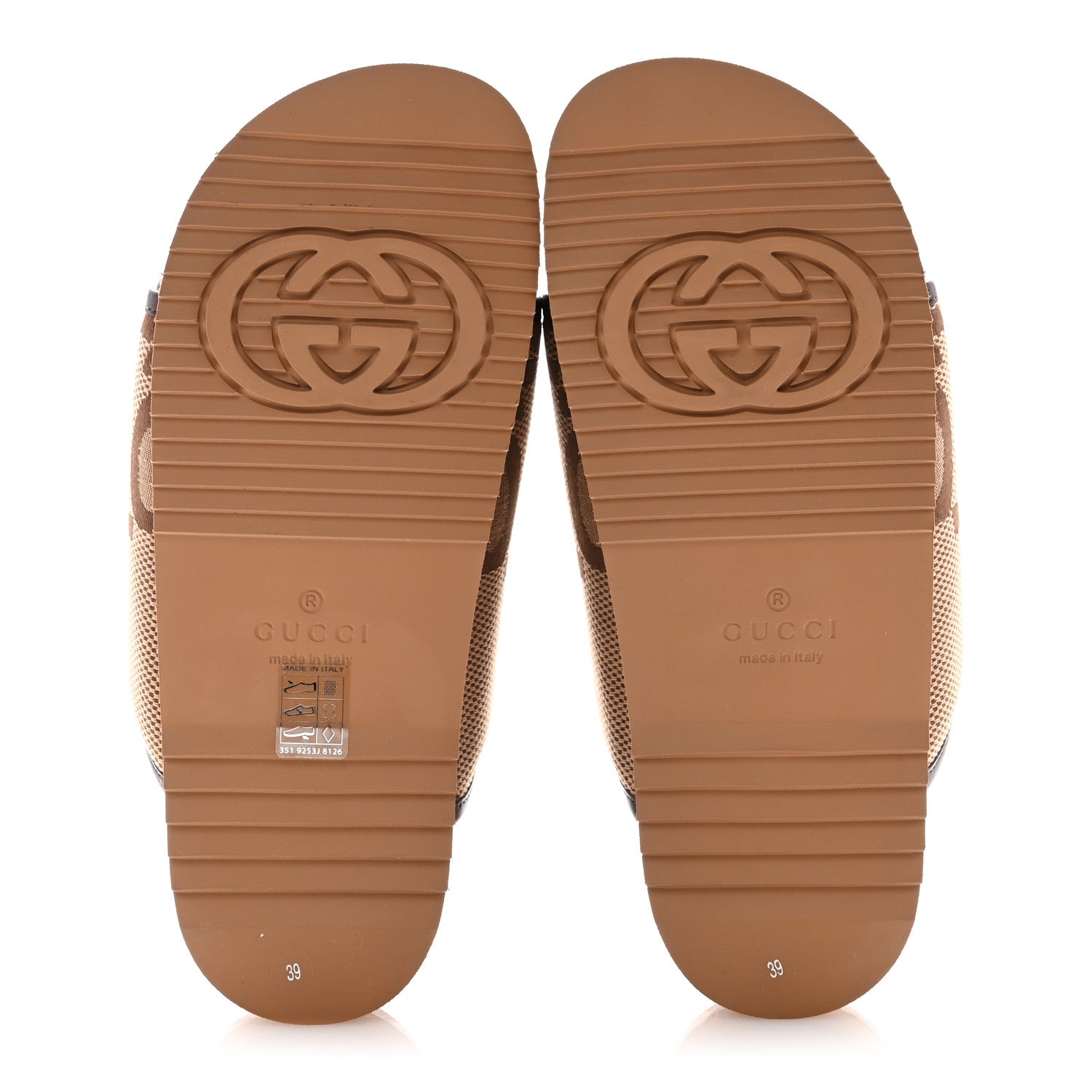 Gucci Monogram Jumbo GG Nappa Samoa Platform 40mm Slide Sandals 39 Camel Ebony New Acero 5 of 8