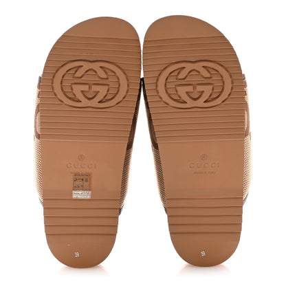 Gucci Monogram Jumbo GG Nappa Samoa Platform 40mm Slide Sandals 39 Camel Ebony New Acero 5 of 8