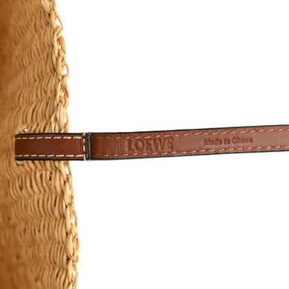 Loewe Raffia Calfskin Shell Basket Tote Natural Pecan 6 of 10
