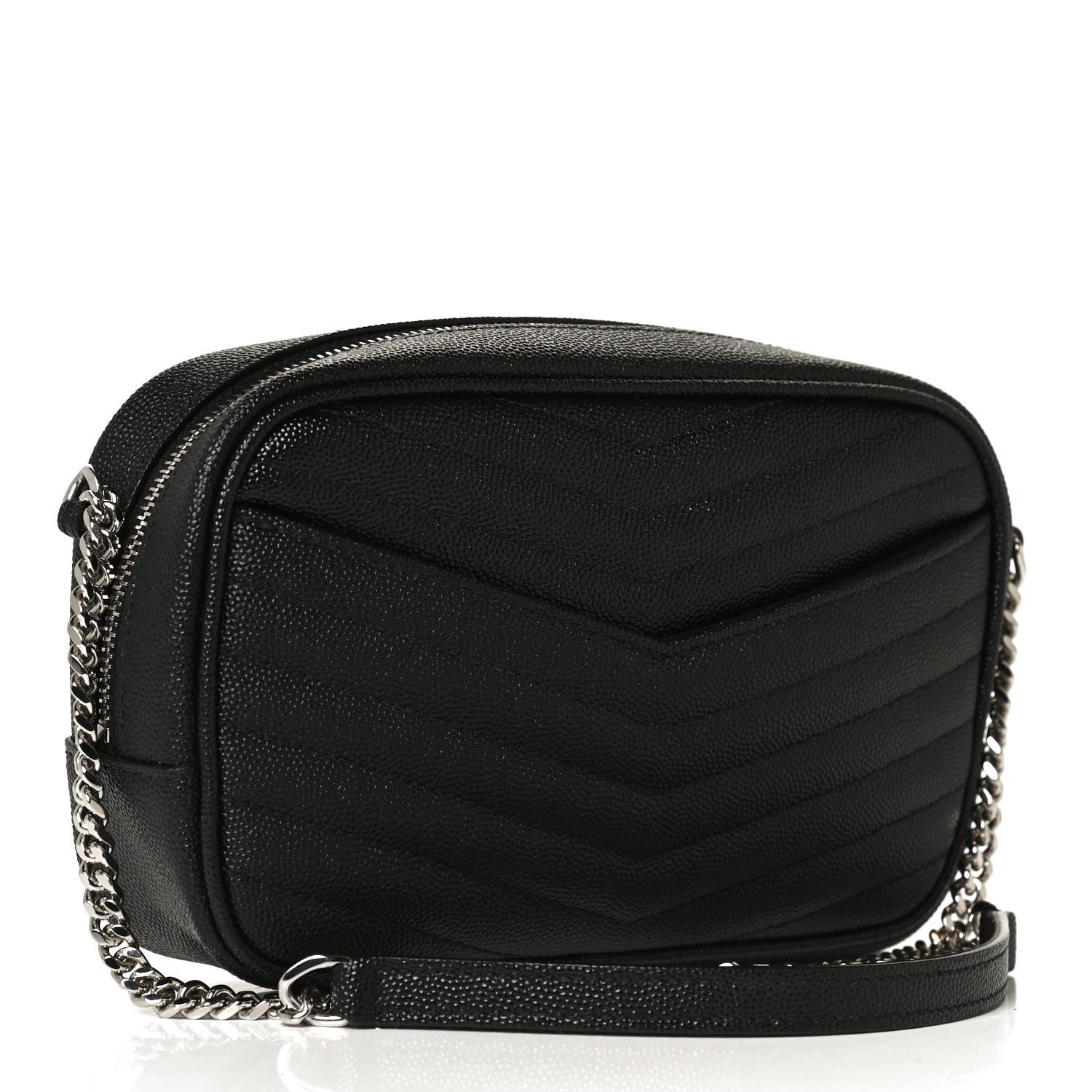 Saint Laurent Grain De Poudre Matelasse Monogram Mini Lou Camera Bag Black 2 of 10