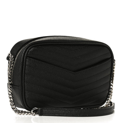 Saint Laurent Grain De Poudre Matelasse Monogram Mini Lou Camera Bag Black 2 of 10