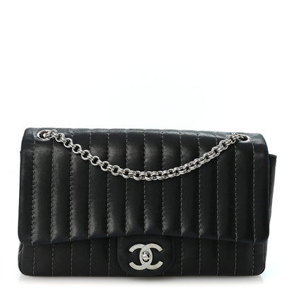 Chanel Lambskin Vertical Quilted Medium Single Flap Black 1 of 10