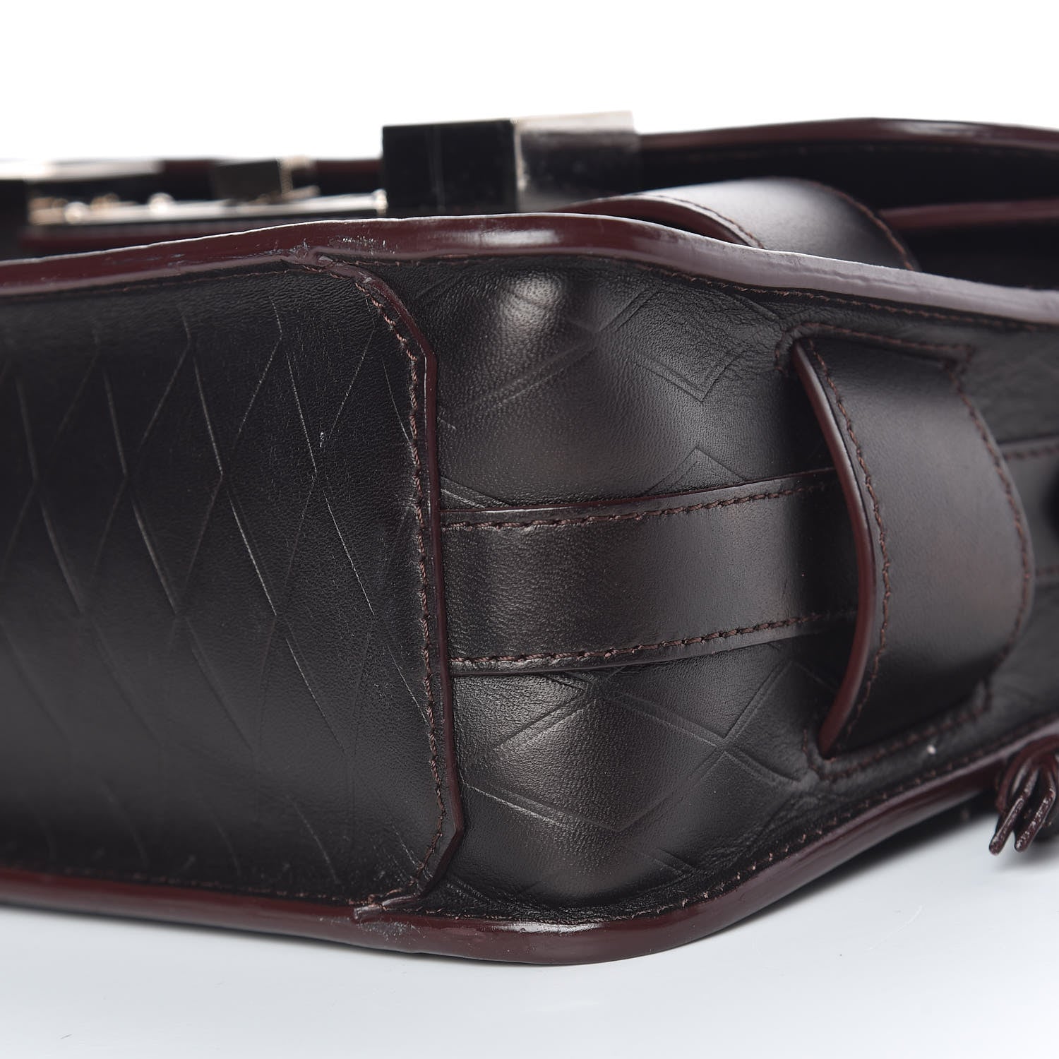 Proenza Schouler Diamond Calfskin Embossed Mini PS11 Classic Shoulder Bag Dark Brown 10 of 11