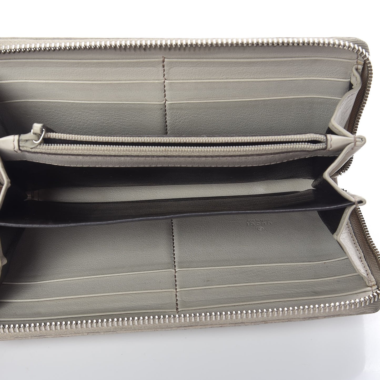 Guccissima Large Twins Zip Around Wallet White