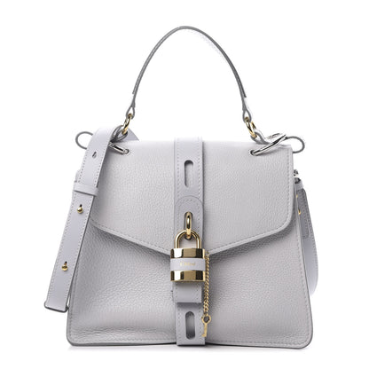 Chloe Shiny Grained Calfskin Medium Aby Day Shoulder Bag Airy Grey 1 of 11