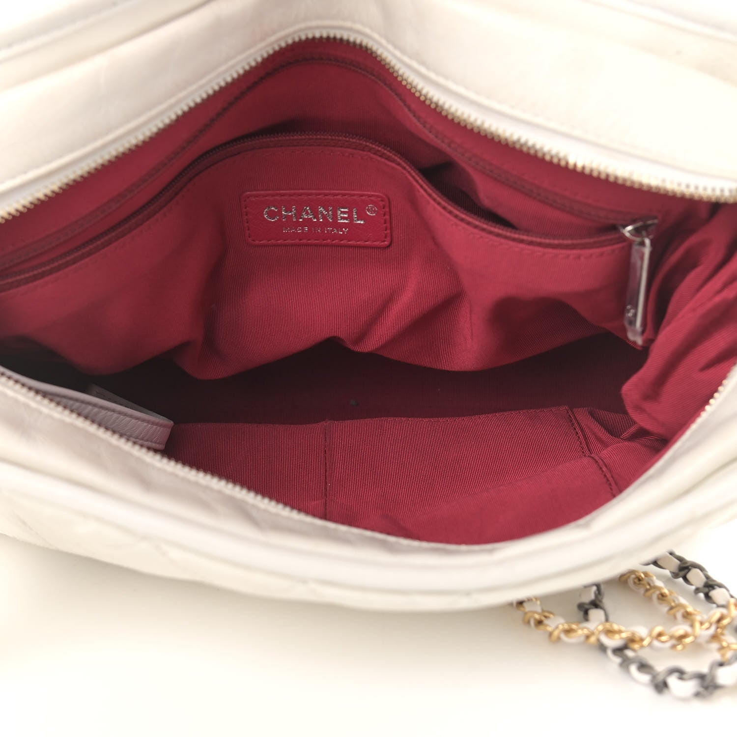 Chanel Aged Calfskin Quilted Large Gabrielle Hobo White 5 of 12