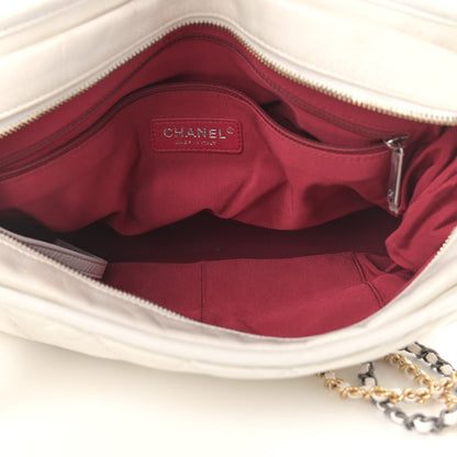 Chanel Aged Calfskin Quilted Large Gabrielle Hobo White 5 of 12