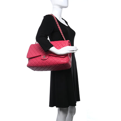 Chanel Calfskin Quilted Small XXL Travel Flap Bag Dark Pink 2 of 10