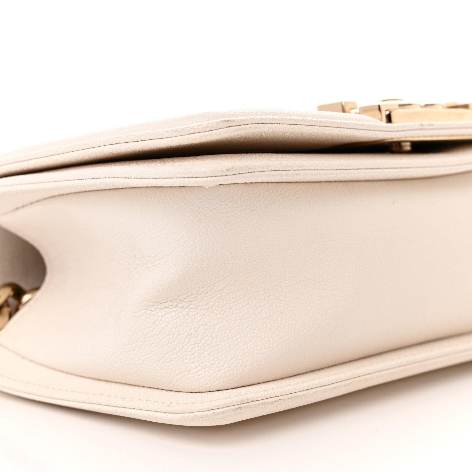 Chanel Caviar Chevron Quilted Small Boy Flap White 9 of 15