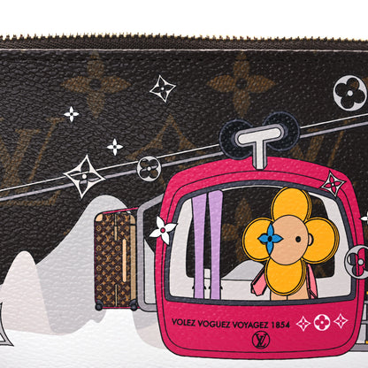 Louis Vuitton Monogram 2019 Christmas Animation Mini Courchevel Pochette Accessories Fuchsia 8 of 10