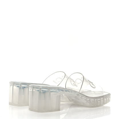 Gucci Rubber Gucci Logo Womens Platform 20/60mm Slide Sandals 39.5 Transparent 4 of 7