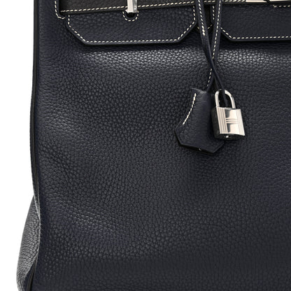 Hermes Togo Bi Color Horseshoe Birkin 40 Bleu Nuit Black 14 of 16