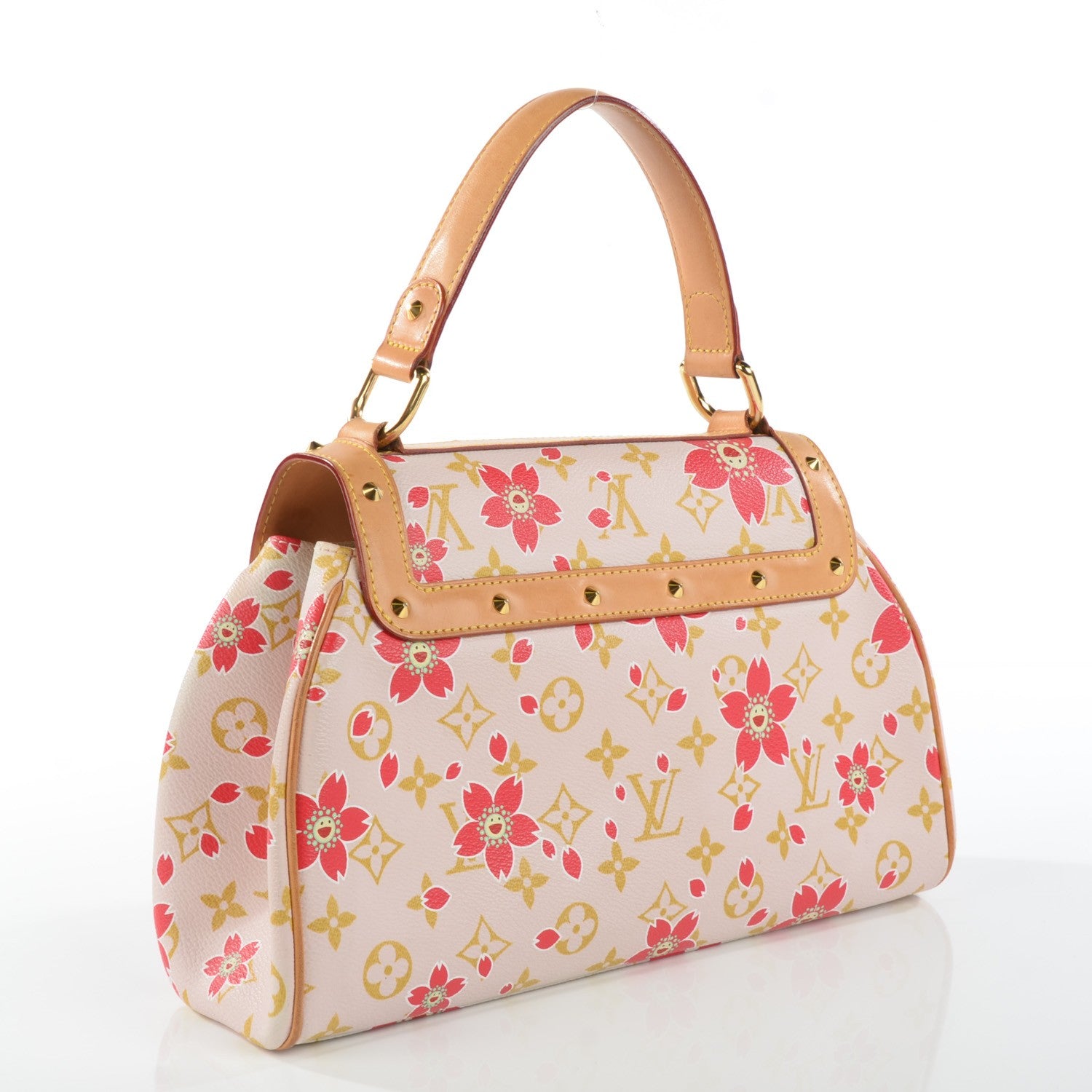 Louis Vuitton Monogram Cherry Blossom Sac Retro Bag Red 7 of 13
