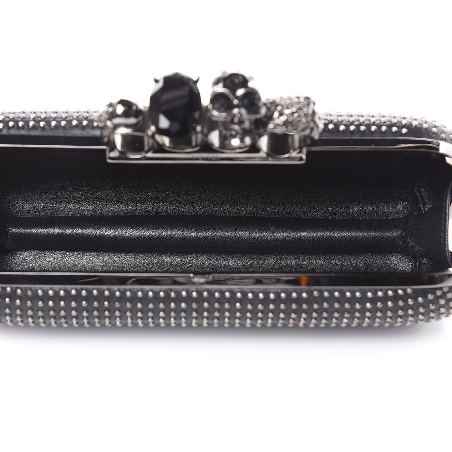 Nappa Studded Knucklebox Clutch Black