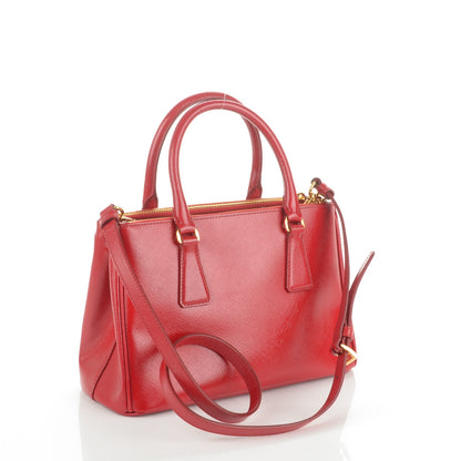Prada Saffiano Vernice Mini Galleria Double Zip Tote Rosso 3 of 7