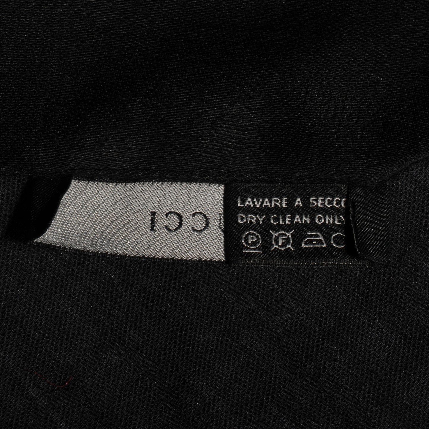 Wool Monogram Shawl Scarf Black