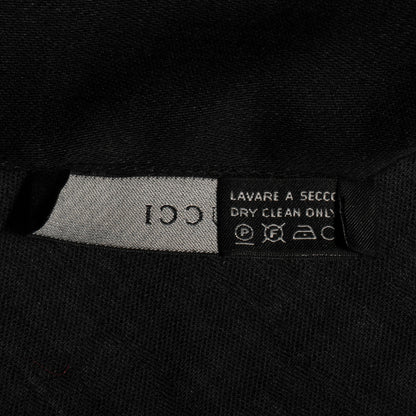 Gucci Wool Monogram Shawl Scarf Black 4 of 4