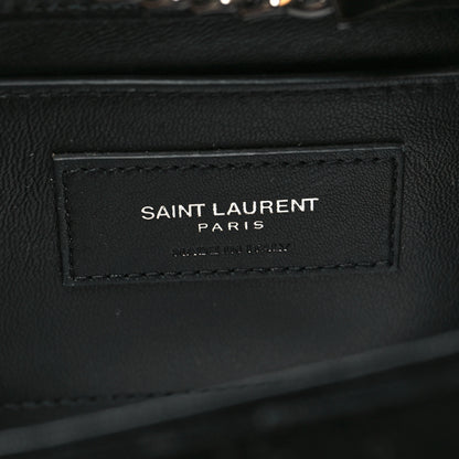 Saint Laurent Velvet Crystal Monogram Kate Tassel Chain Wallet Black 6 of 9
