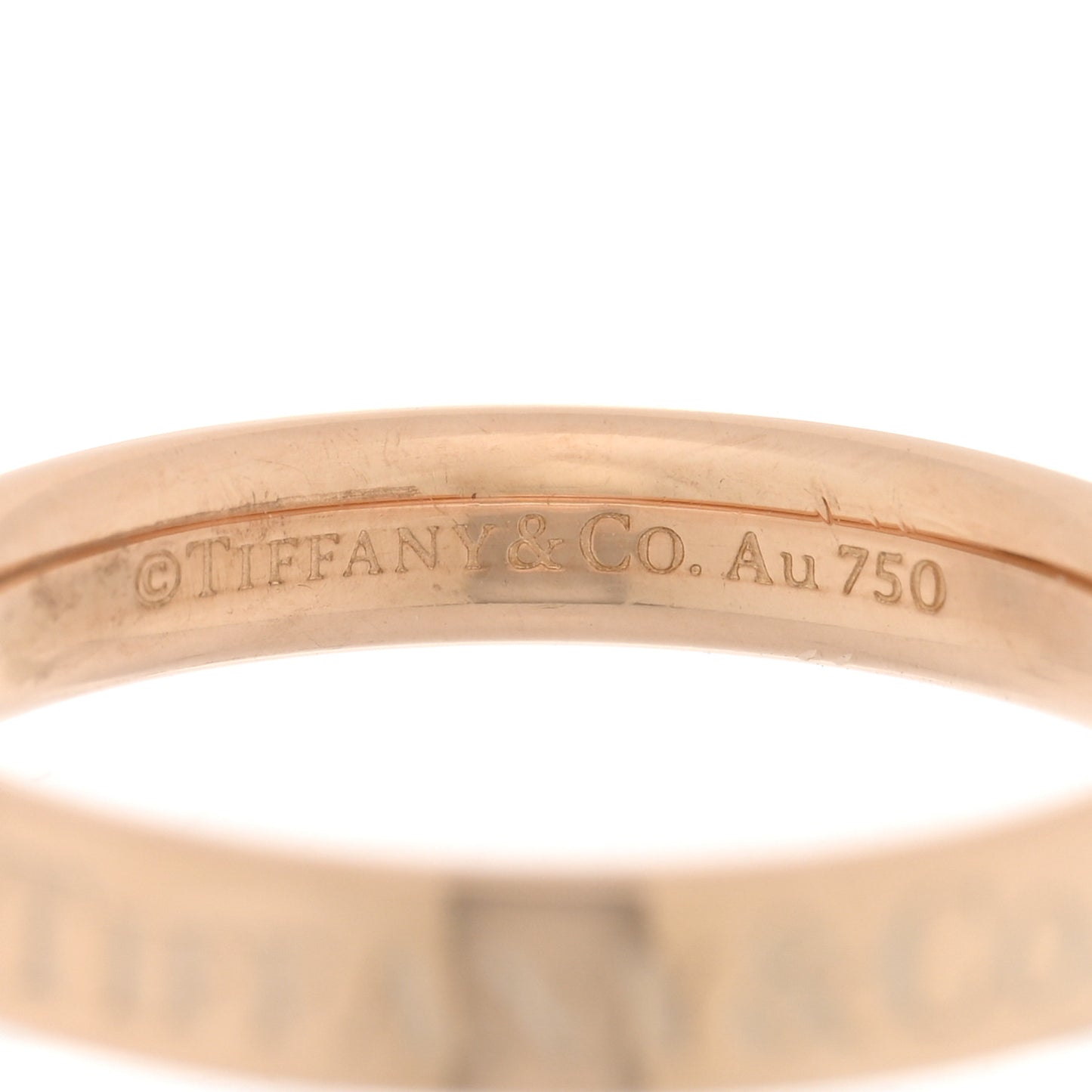 18K Rose Gold Logo Band Ring 48 4.5