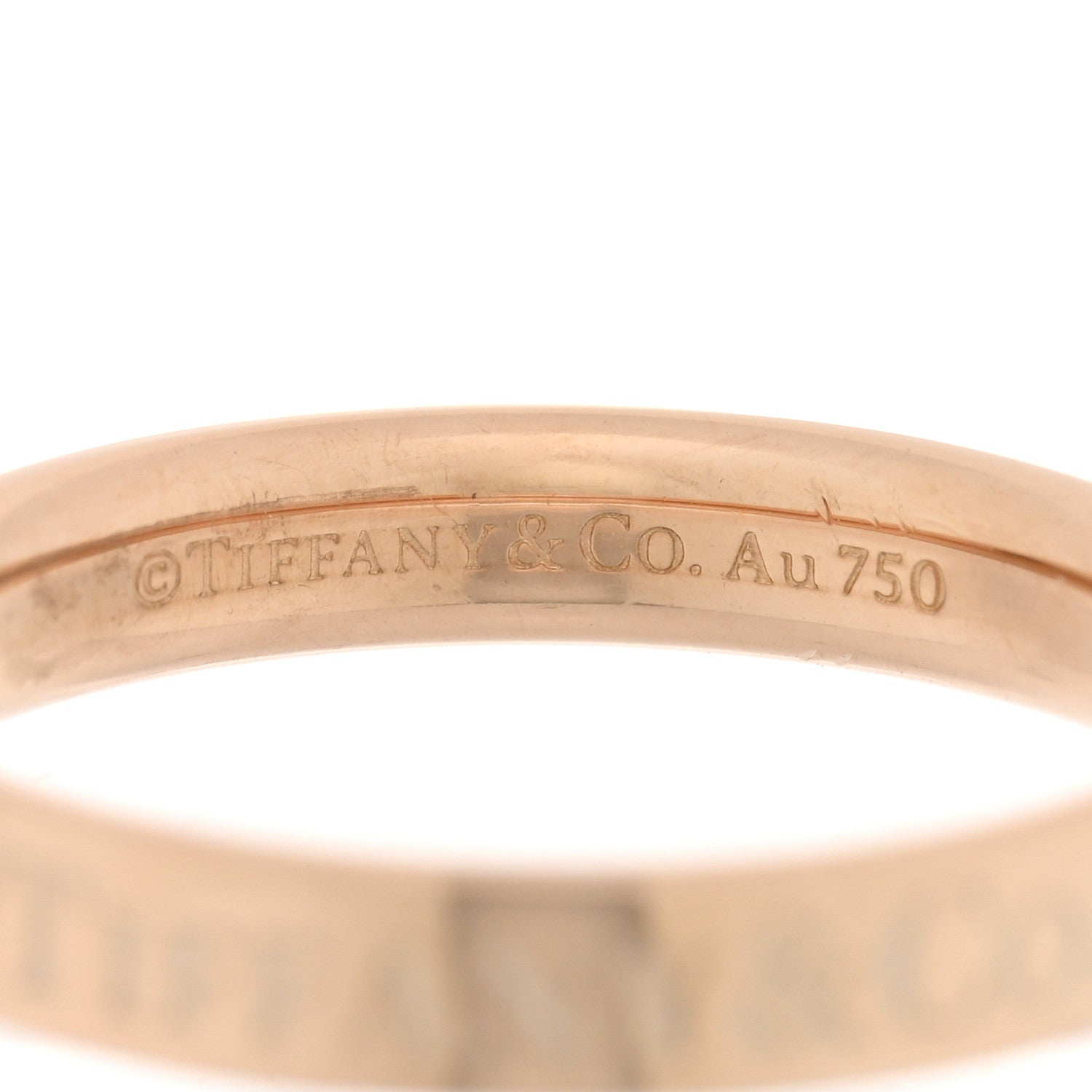Tiffany 18K Rose Gold Logo Band Ring 48 4.5 4 of 4