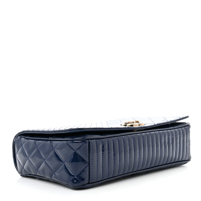 Chanel Patent Quilted Medium Coco Boy Flap Blue 4 of 11