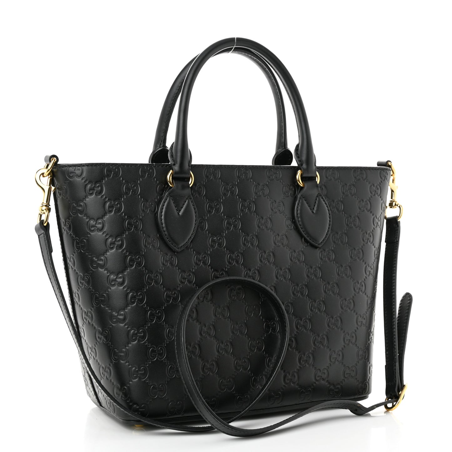 Guccissima Small Zippered Bucket Tote Black