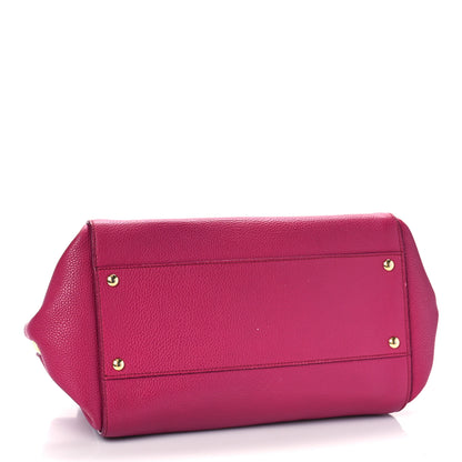 Salvatore Ferragamo Grained Calfskin Sofia Satchel Pink 4 of 15