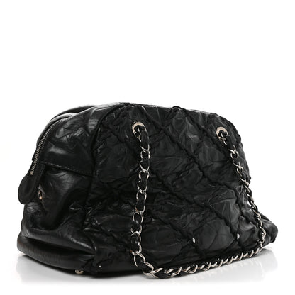 Chanel Calfskin Ultra Stitch Bowler Black 3 of 10