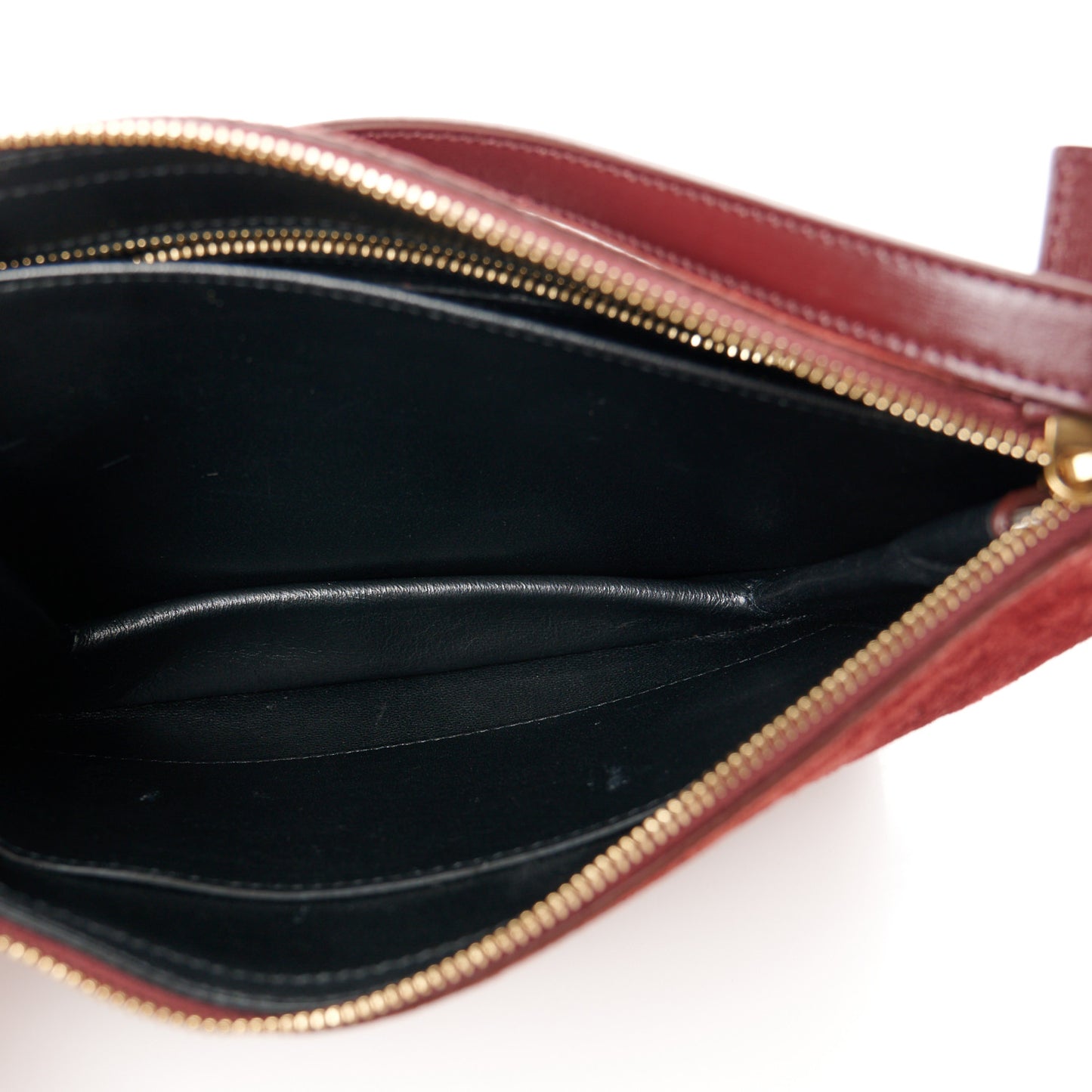 Suede All-Over Monogram Crossbody Burgundy