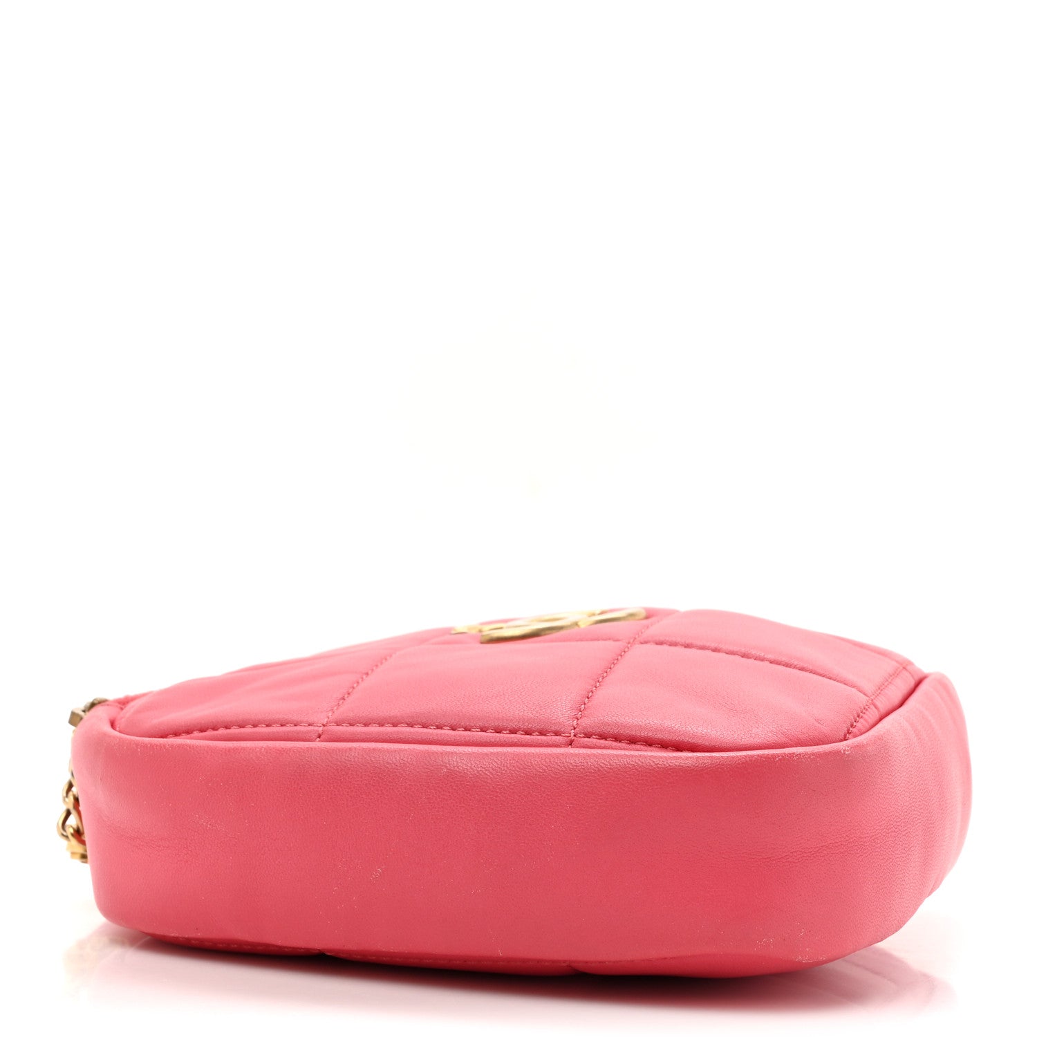 Chanel Lambskin Quilted Diamond Clutch With Chain Pink 4 of 17