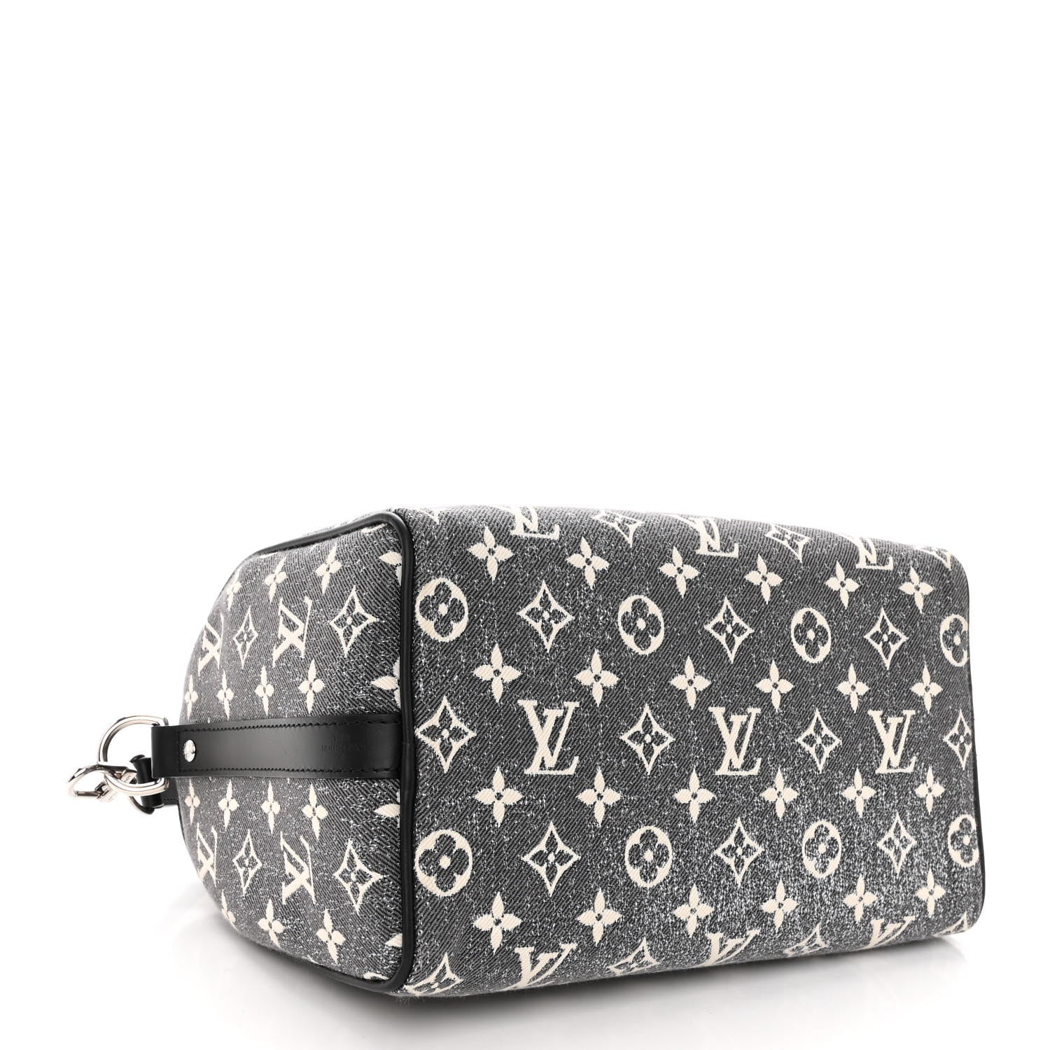 Louis Vuitton Denim Monogram Jacquard Speedy Bandouliere 25 Black 4 of 10