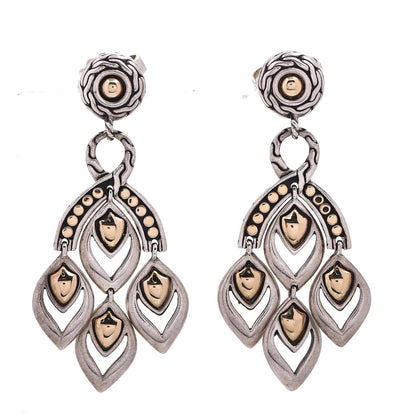 John Hardy Sterling Silver 18K Yellow Gold Naga Chandelier Earrings 1 of 9