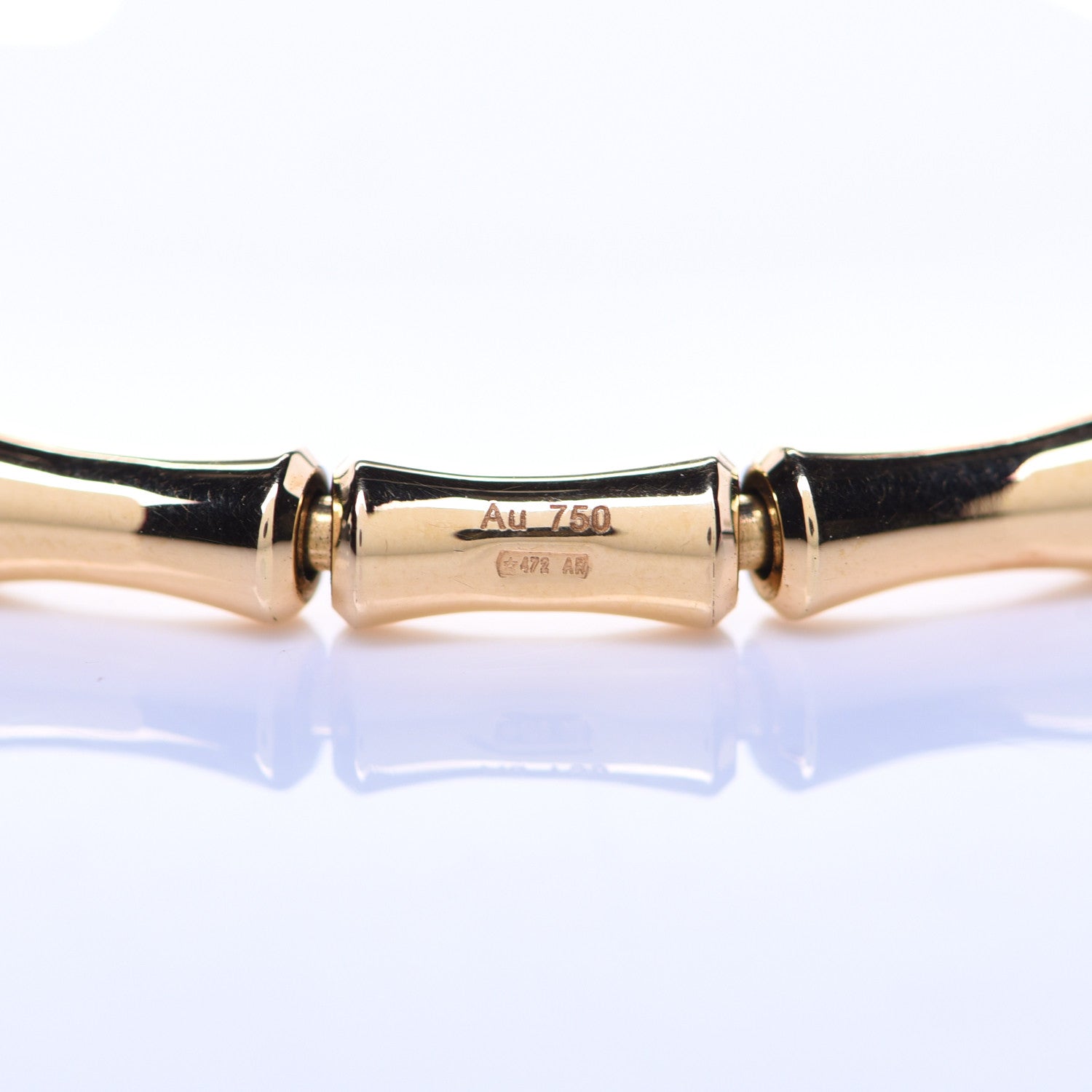 Gucci 18K Yellow Gold Small Bamboo Spring Bracelet 17 6 of 8