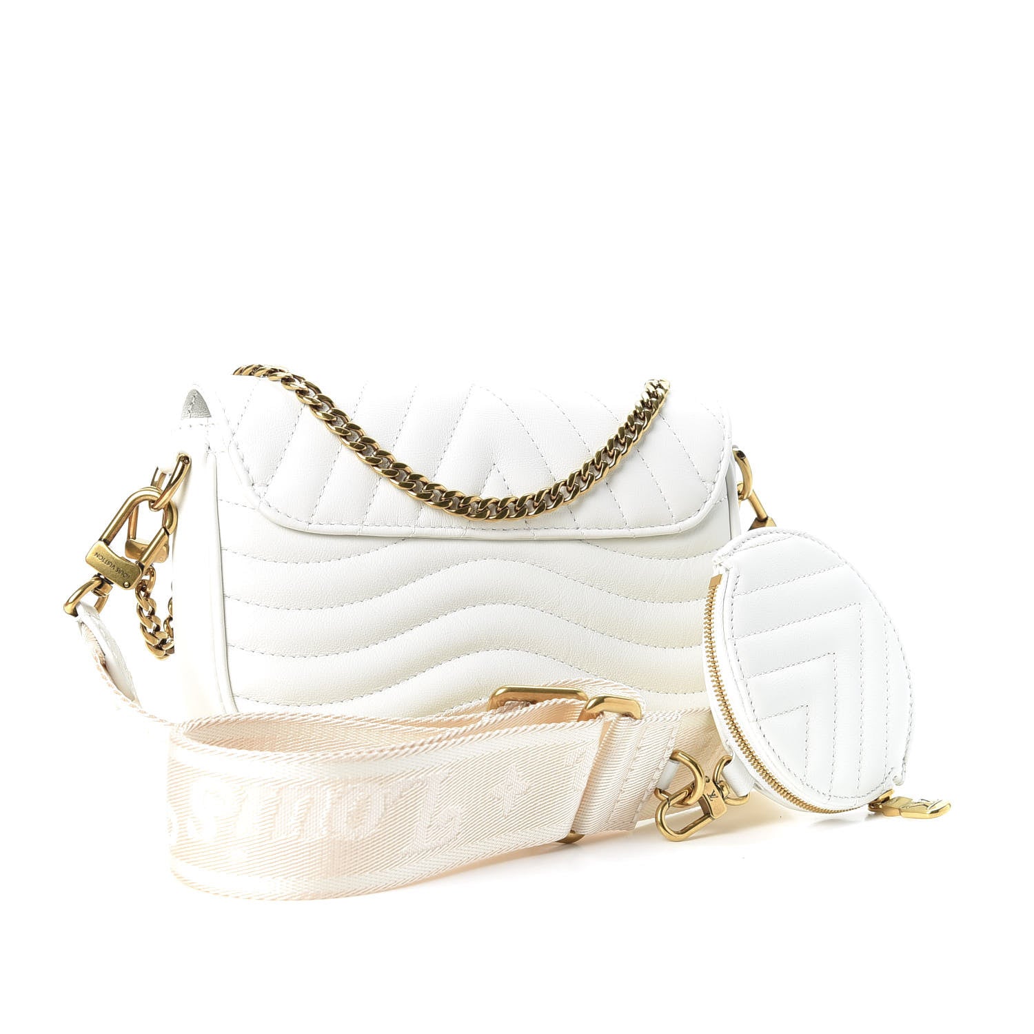 Louis Vuitton Calfskin New Wave Multi Pochette Snow 2 of 9