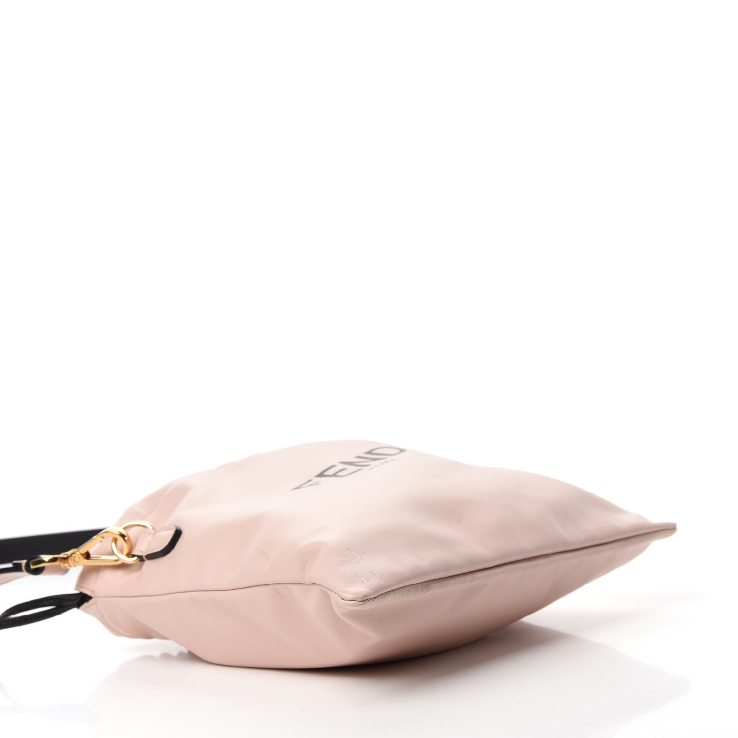 Fendi Soft Nappa Logo Small Drawstring Pouch Bag Rosa Quarzo Black 4 of 10