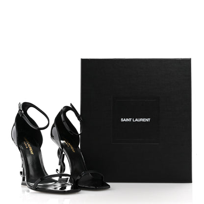 Saint Laurent Patent Calfskin Opyum 110 Sandals 37.5 Black 11 of 11