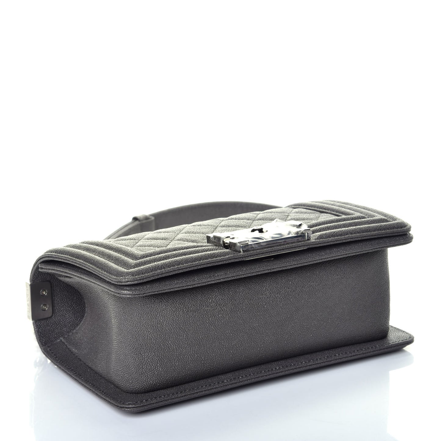 Caviar Quilted Small Boy Flap Grey