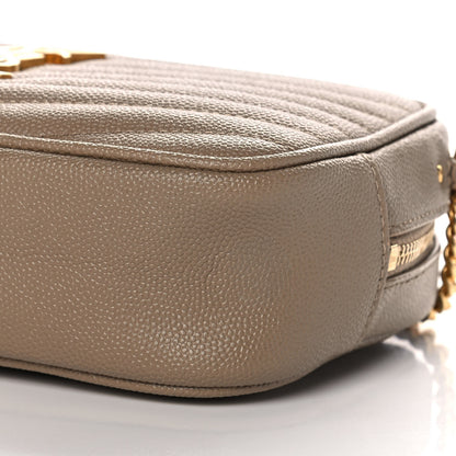 Saint Laurent Grain De Poudre Matelasse Monogram Mini Lou Camera Bag Gold Sand 10 of 12