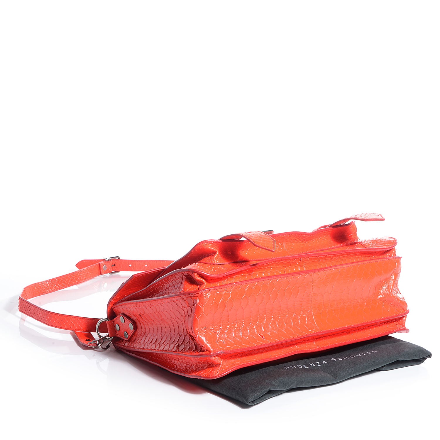 Proenza Schouler Python PS1 Medium Satchel Lipstick Red 4 of 12