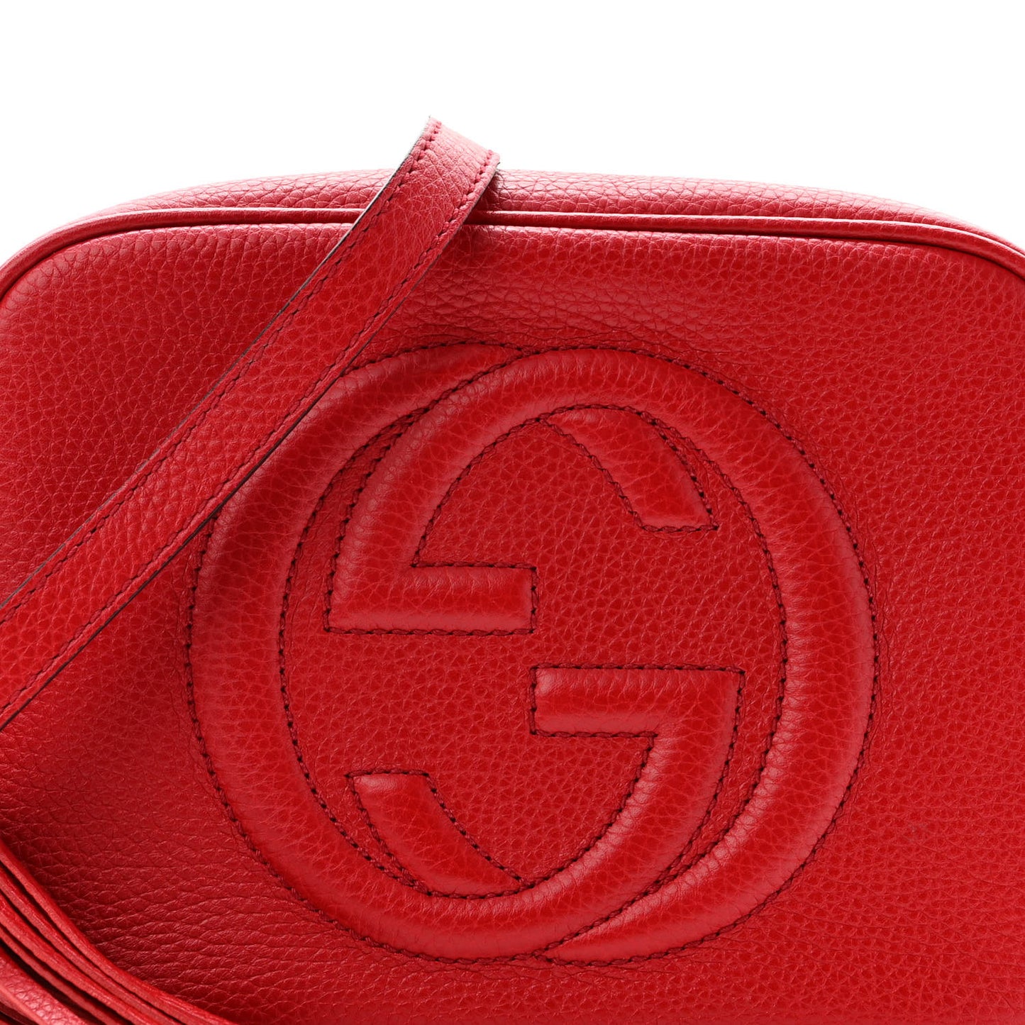 Pebbled Calfskin Small Soho Disco Bag Tabasco Red