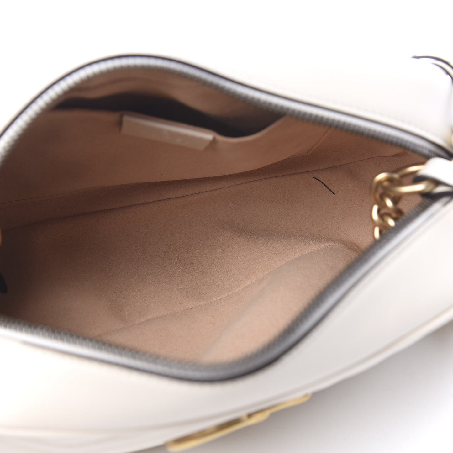 Calfskin Matelasse Small GG Marmont Chain Shoulder Bag White
