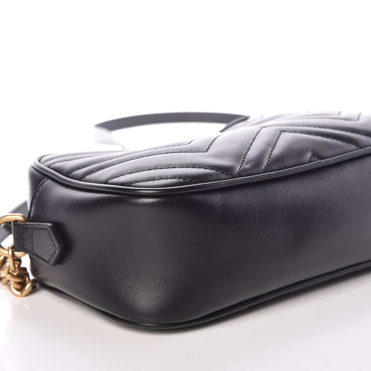 Calfskin Matelasse Small GG Marmont Chain Shoulder Bag Black
