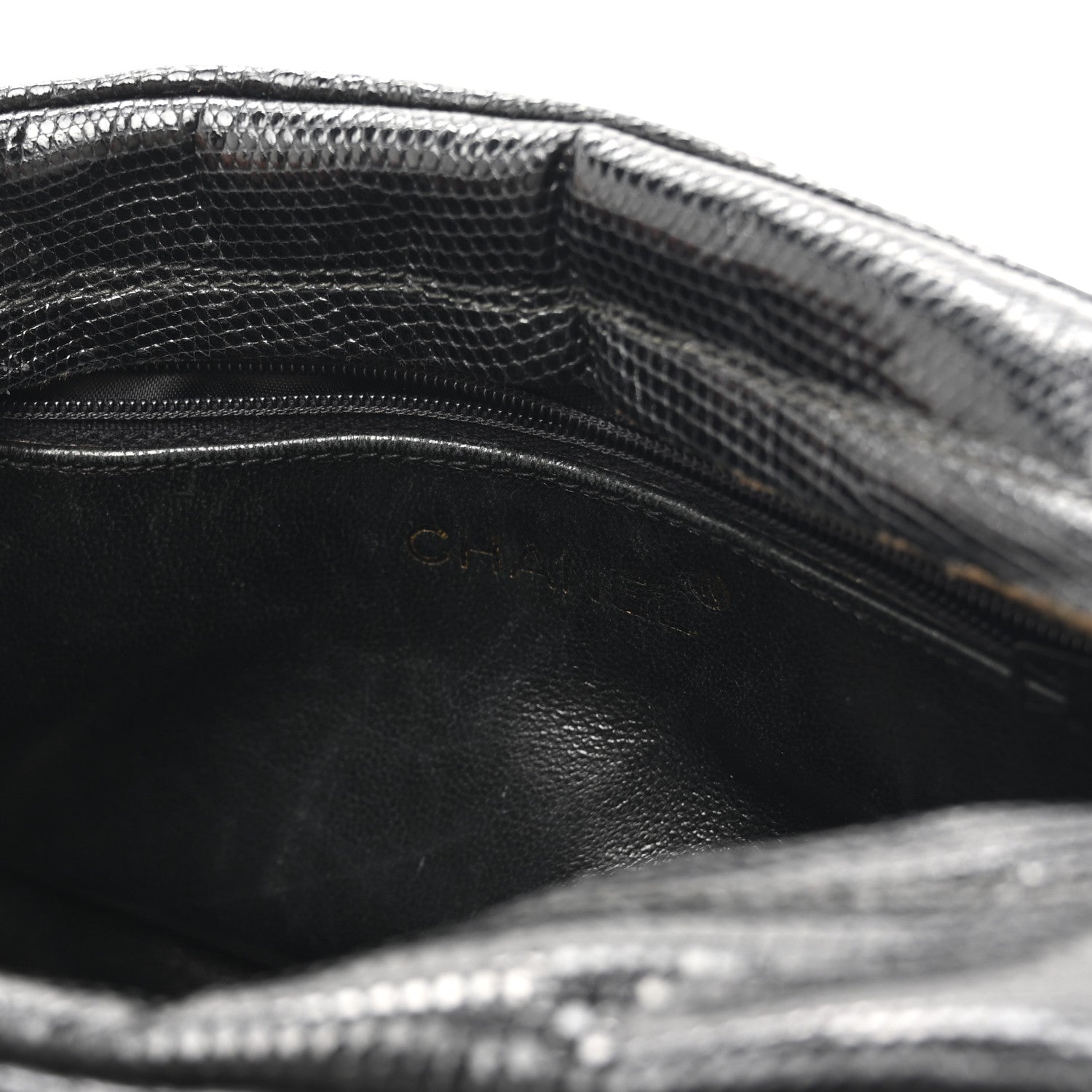 Chanel Lizard Quilted Small Tassel Camera Case Black 13 of 15