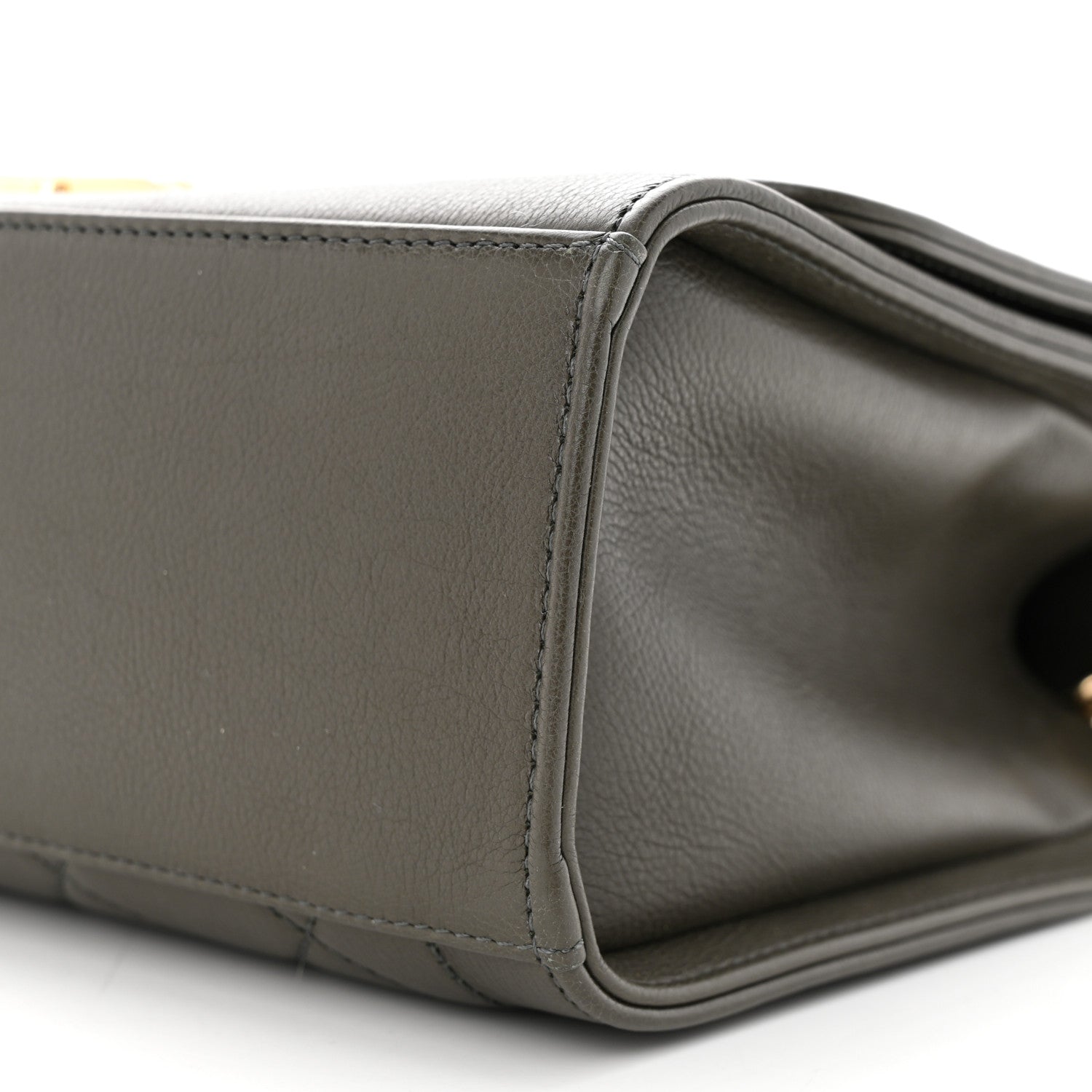 Chanel Grained Calfskin Quilted Medium Label Click Flap Bag Khaki 10 of 11