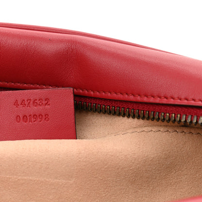 Gucci Calfskin Matelasse Small GG Marmont Chain Shoulder Bag Hibiscus Red 7 of 10
