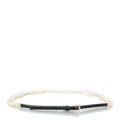 Chanel Lambskin Pearl Belt 75 30 Black 1 of 7
