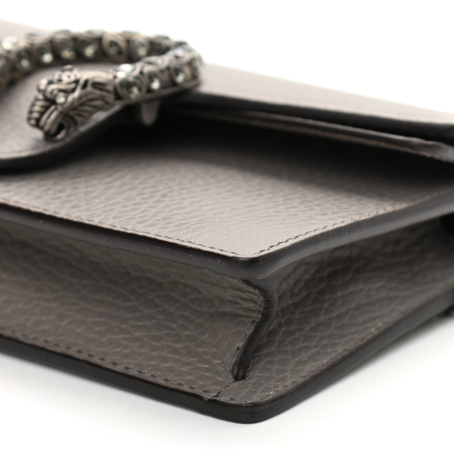 Dollar Calfskin Crystal Super Mini Dionysus Shoulder Bag Dusty Grey Black Diamond